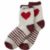 Clothing * | Cheap Women'S Life Is Good Heart Snuggle Crew Socks Putty White