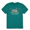 Clothing * | Hot Sale Shirts Men'S Life Is Good Let It Snow Camper Crusher T-Shirt Green