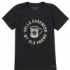 Clothing * | Top 10 Shirts Women'S Life Is Good Hello Darkness My Old Friend Crusher T-Shirt Jet Black