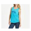 Clothing * | Best Deal Tanks Women'S Life Is Good Spokes Woman Sleeveless Tank Top Island Blue