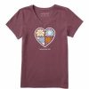 Clothing * | Wholesale Shirts Women'S Life Is Good 365 One Heart T-Shirt Mahogany Brown