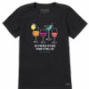 Clothing * | Brand New Shirts Women'S Life Is Good Diversified Portfolio Cocktails Crusher T-Shirt Jet Black