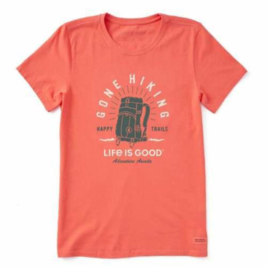 Clothing * | Top 10 Shirts Women'S Life Is Good Happy Trails Hiking T-Shirt Mango