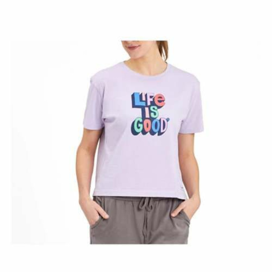 Clothing * | Budget Shirts Women'S Life Is Good Boxy T-Shirt Purple