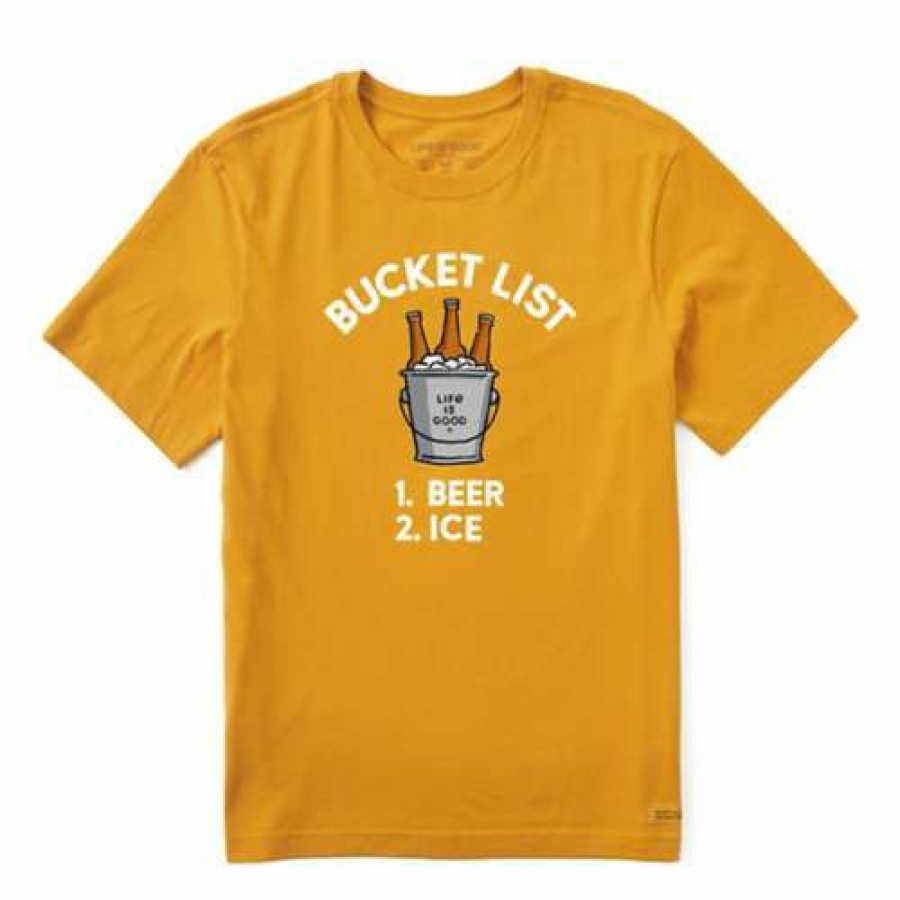 Clothing * | Top 10 Shirts Men'S Life Is Good Bucket List Crusher-Lite T-Shirt