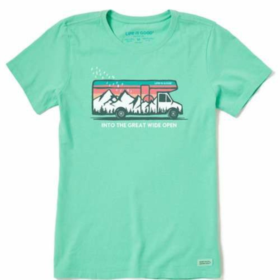 Clothing * | New Shirts Women'S Life Is Good Into The Great Wide Open Crusher Lite T-Shirt Spearmint Green