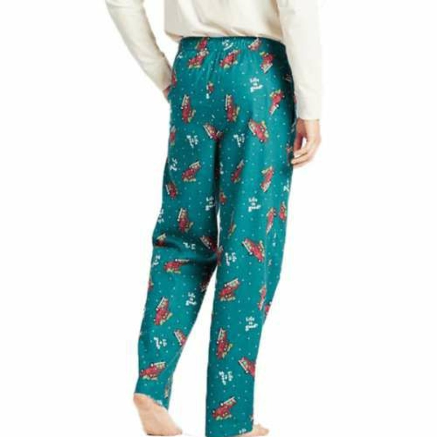 Clothing * | Best Reviews Of Pajamas & Robes Men'S Life Is Good Holiday Pickup Pattern Classic Sleep Pants Spruce Green