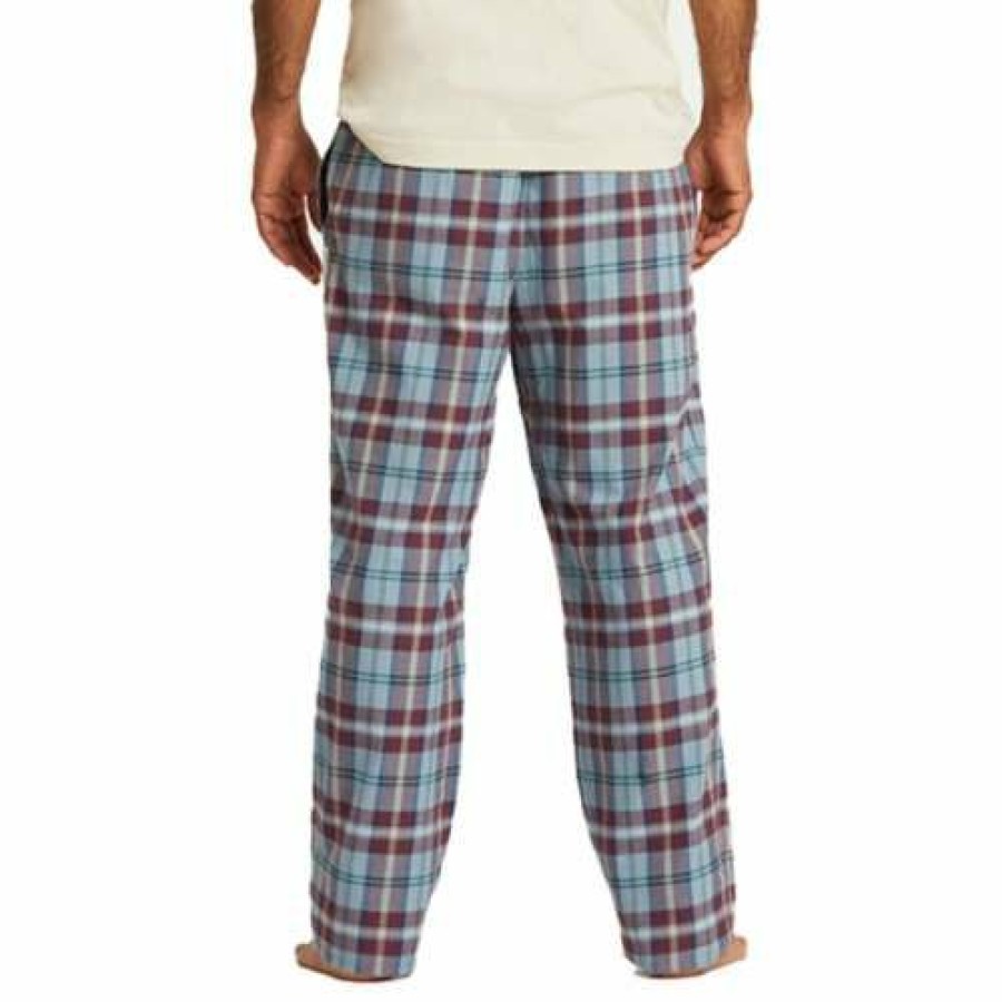 Clothing * | Wholesale Pajamas & Robes Men'S Life Is Good Plaid Classic Pants Blue