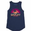 Clothing * | New Tanks Women'S Life Is Good Simplify Sun & Palms Crusher Tank Top Darkest Blue