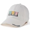 Accessories * | Brand New Hats & Caps Women'S Life Is Good Beach Stripe Chill Adjustable Hat