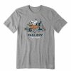 Clothing * | Coupon Shirts Men'S Life Is Good Fall Guy Crusher T-Shirt Heather Grey