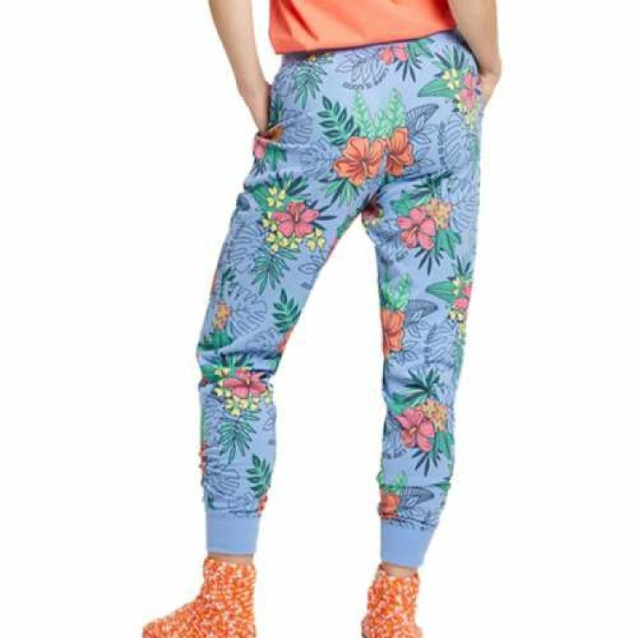 Clothing * | Cheapest Pajamas & Robes Women'S Life Is Good Tropical Hibiscus Snuggle Up Sleep Joggers Cornflower Blue