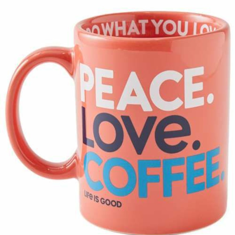 Home & Yard * | Cheapest Mugs And Cups Life Is Good Peace Love Coffee Mug