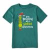 Clothing * | Hot Sale Shirts Kids' Life Is Good Grinch Dreaming Of A Green Christmas Crusher T-Shirt Spruce Green