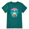 Clothing * | Budget Shirts Women'S Life Is Good Dock Dog Sunset Crusher Lite T-Shirt Spruce Green