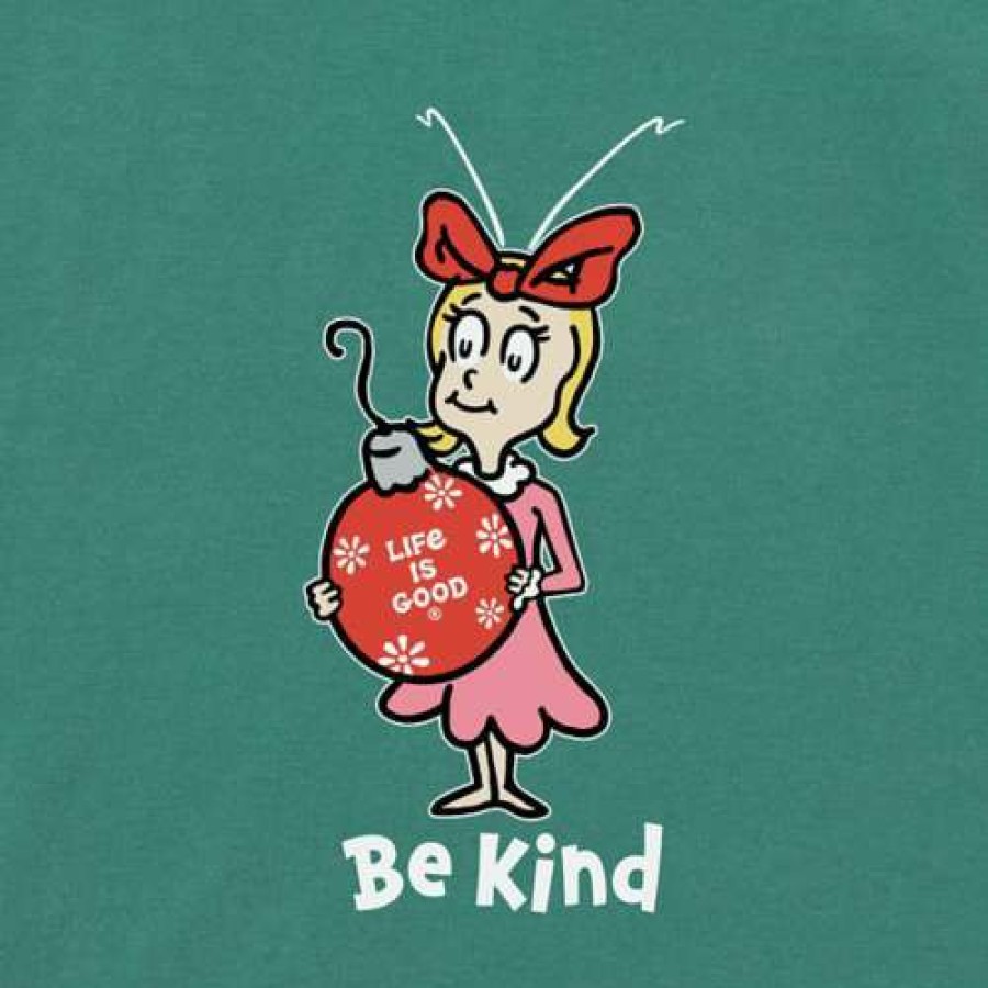 Clothing * | Best Deal Shirts Women'S Life Is Good Be Kind Cindy Lou T-Shirt Spruce Green