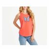 Clothing * | Hot Sale Tanks Women'S Life Is Good Tie Dye Butterfly Sleeveless Tank Top Mango