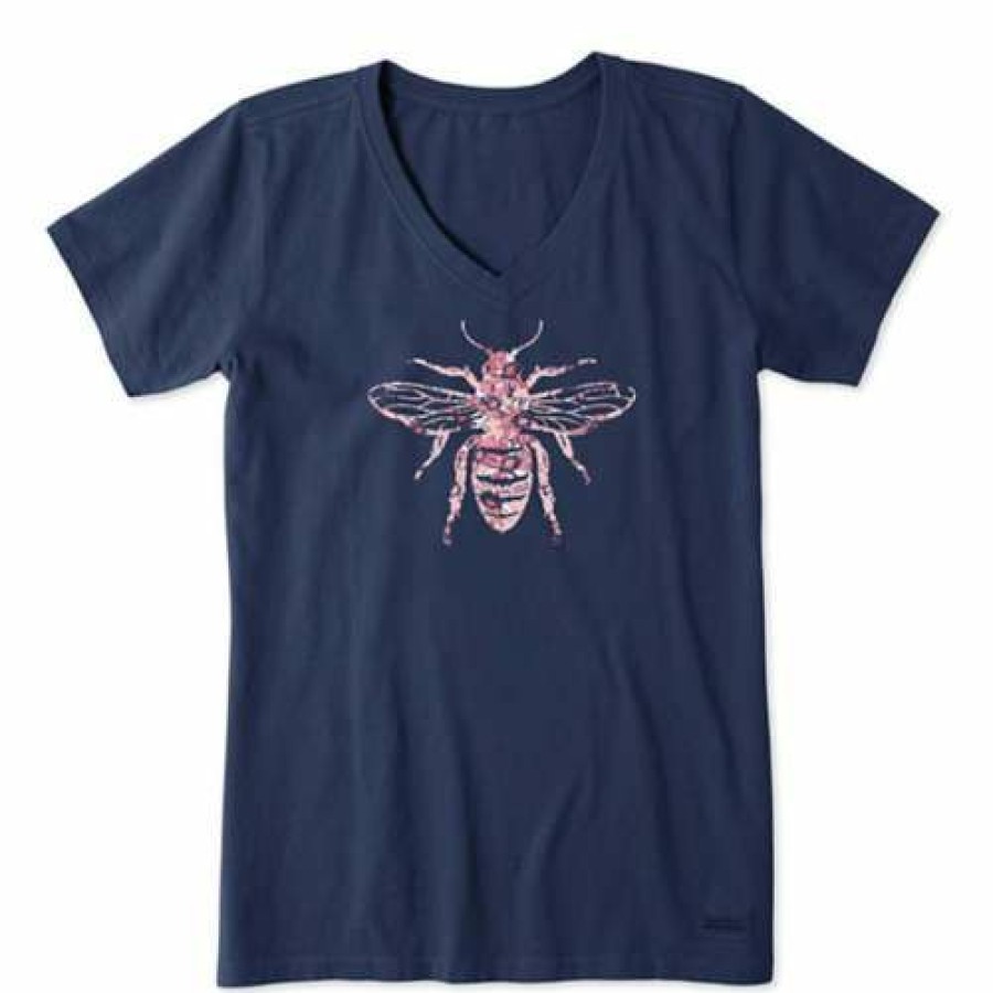 Clothing * | Buy Shirts Women'S Life Is Good Sweet Nectar T-Shirt Dark Blue