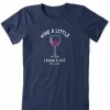 Clothing * | Hot Sale Shirts Women'S Life Is Good Laugh A Lot Crusher-Lite T-Shirt Darkest Blue