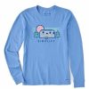 Clothing * | Wholesale Shirts Women'S Life Is Good Simplify Campfire Long Sleeve Shirt Blue