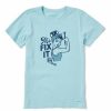 Clothing * | Discount Shirts Women'S Life Is Good Mrs Fix It T-Shirt Beach Blue