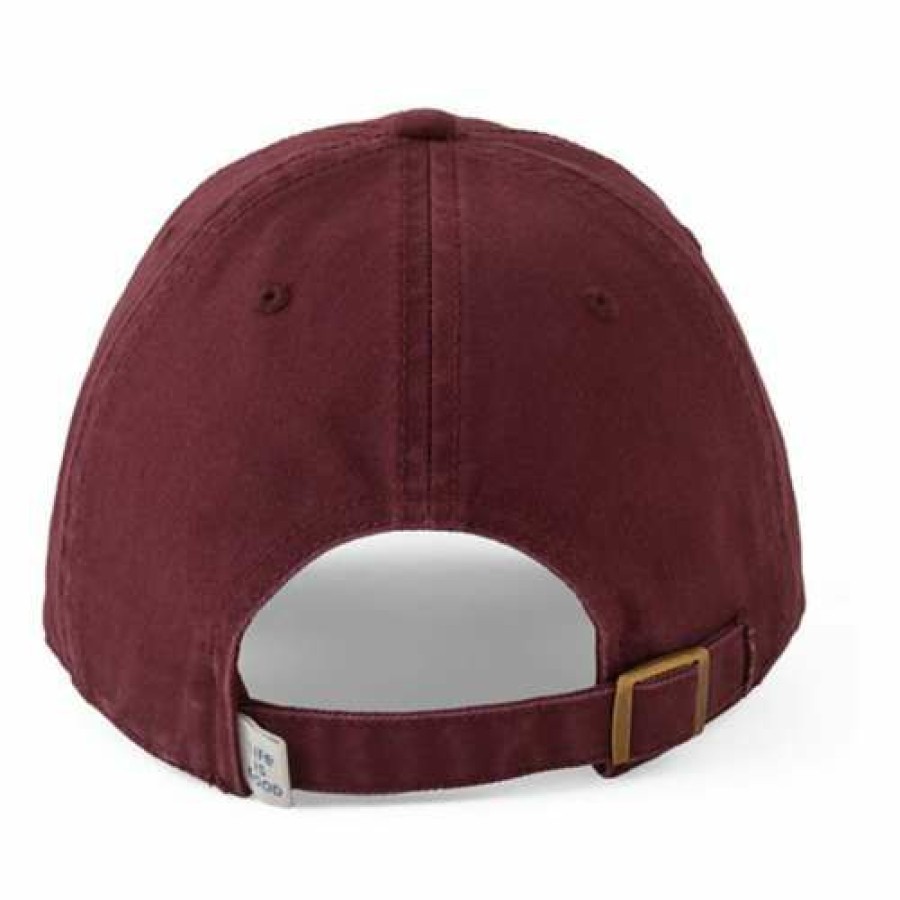 Accessories * | Top 10 Hats & Caps Women'S Life Is Good Smell The Campfire Tattered Chill Adjustable Hat Mahogany Brown