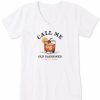 Clothing * | Top 10 Shirts Women'S Life Is Good Call Me Old Fashioned Crusher V-Neck T-Shirt Cloud White