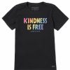 Clothing * | Promo Shirts Women'S Life Is Good Kindness Data Point Crusher-Lite Tee Jet Black