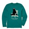 Clothing * | Cheapest Shirts Men'S Life Is Good Holiday Adirondack Papa Bear Long Sleeve Crusher T-Shirt Green