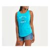 Clothing * | Brand New Tanks Women'S Life Is Good Salty & Sweet Anchor Sleeveless Tank Top Island Blue