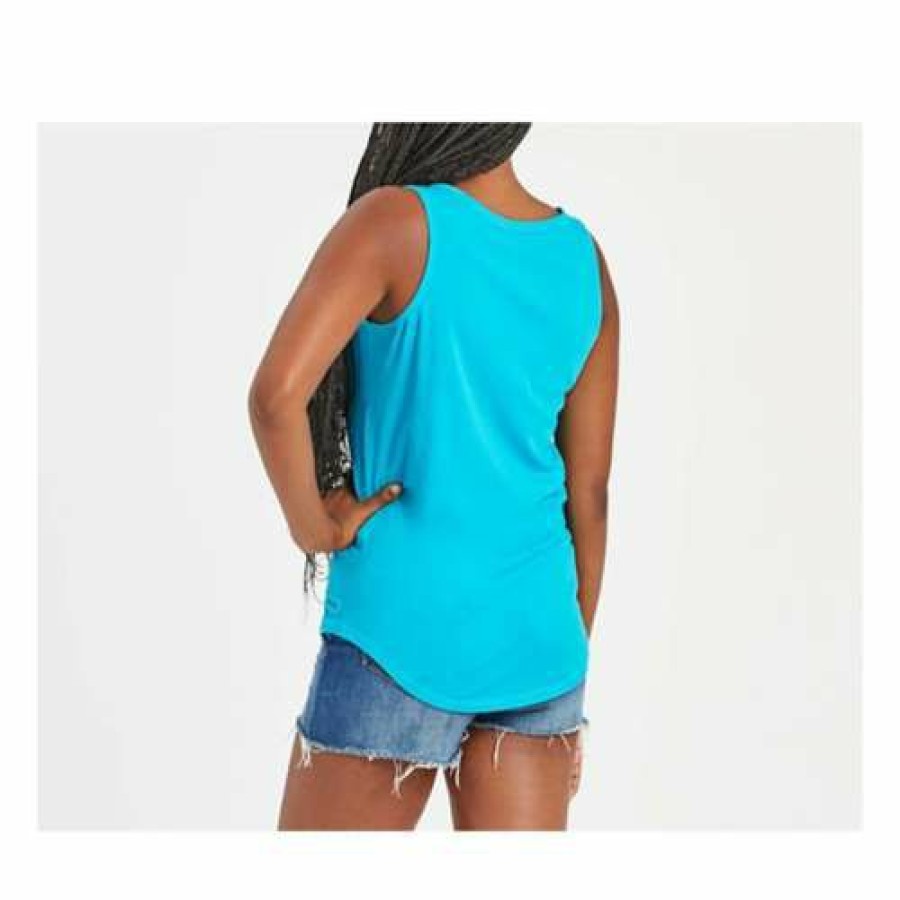 Clothing * | Brand New Tanks Women'S Life Is Good Salty & Sweet Anchor Sleeveless Tank Top Island Blue