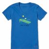 Clothing * | Outlet Shirts Women'S Life Is Good Keep It Salty Cornhole Crusher Lite V-Neck T-Shirt Royal Blue