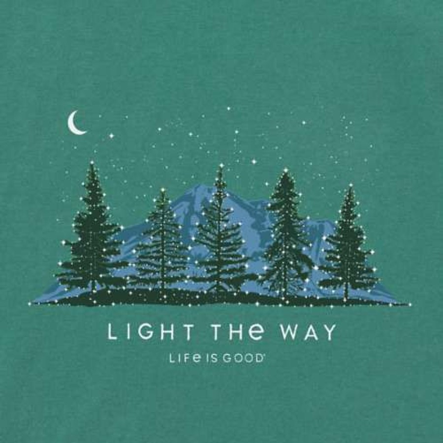 Clothing * | Best Reviews Of Shirts Women'S Life Is Good Light The Way Long Sleeve T-Shirt Spruce Green