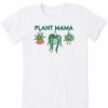 Clothing * | New Shirts Women'S Life Is Good Plant Mama Crusher Tee Cloud White