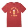 Clothing * | Brand New Shirts Men'S Life Is Good My Favorite Color Is Beer Crusher T-Shirt Red