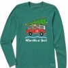 Clothing * | Coupon Shirts Women'S Life Is Good Whoville Or Bust Long Sleeve T-Shirt Spruce