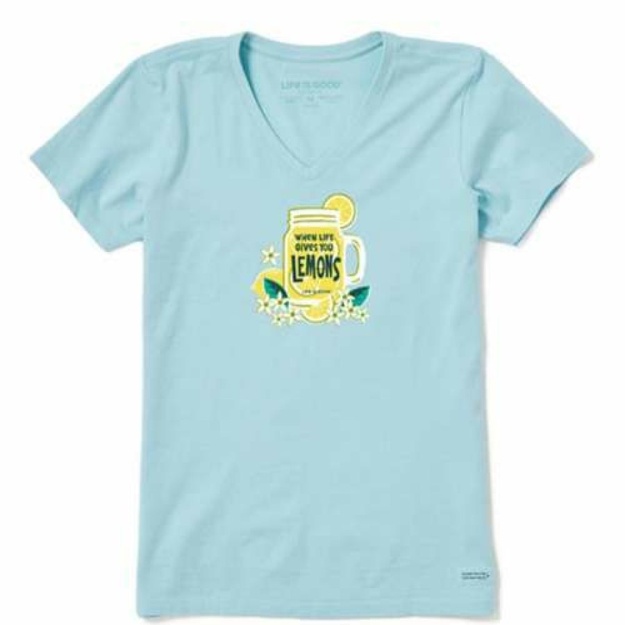 Clothing * | Flash Sale Shirts Women'S Life Is Good Life Gives You T-Shirt Blue