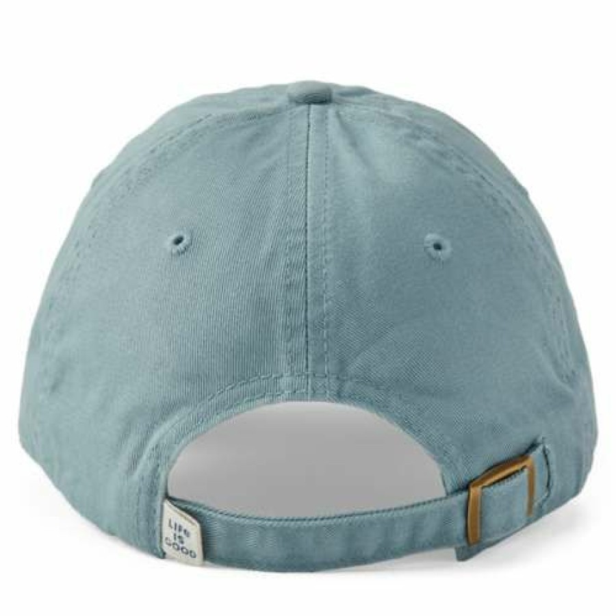 Accessories * | Best Pirce Hats & Caps Women'S Life Is Good Good Vibes Athletic Adjustable Hat SmoOnline Blue