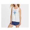 Clothing * | Best Pirce Tanks Women'S Life Is Good Tie Dye Turtle Textured Slub Tank Top Cld White