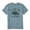 Clothing * | Deals Shirts Men'S Life Is Good I'M Classic Wreath Truck Crusher T-Shirt Blue