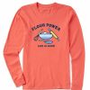 Clothing * | Hot Sale Shirts Women'S Life Is Good Flower Power Long Sleeve T-Shirt Mango Orange