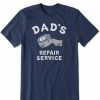 Clothing * | Best Deal Shirts Men'S Life Is Good Dad'S Repair Service Crusher-Lite T-Shirt Dark Blue