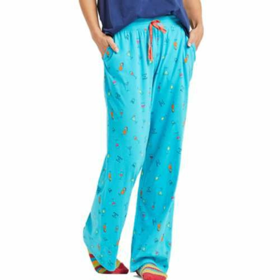 Clothing * | Cheap Pajamas & Robes Women'S Life Is Good Cocktail Time Snuggle Up Sleep Pants Island Blue