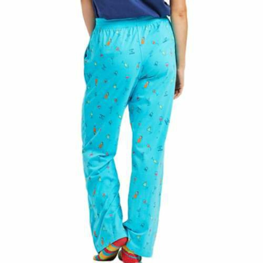 Clothing * | Cheap Pajamas & Robes Women'S Life Is Good Cocktail Time Snuggle Up Sleep Pants Island Blue